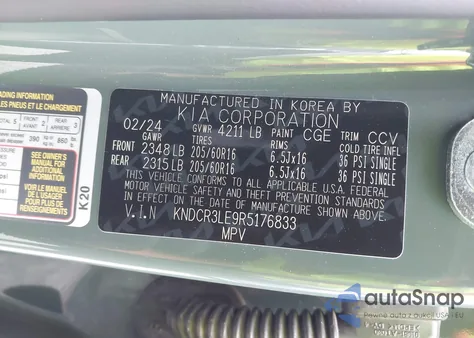 2024 Kia Niro Ex z USA, uszkodzony, nr VIN KNDCR3LE9R5176833